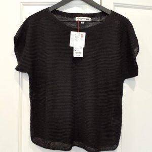 Linen Blended French-sleeve Sweater